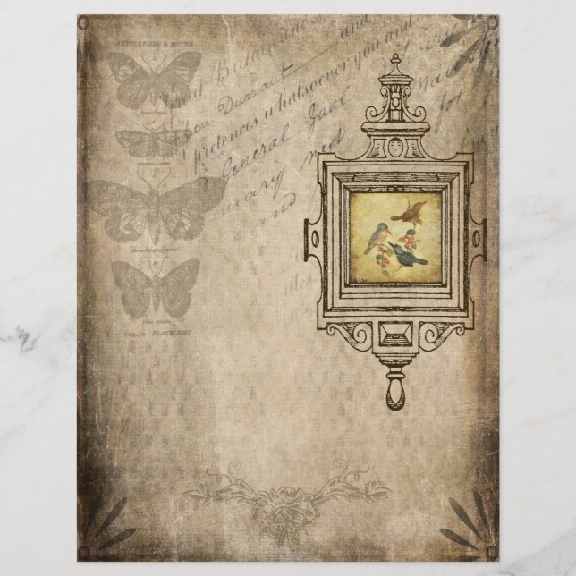 Vintage Aged Scrapbook & Journal Paper (Front)