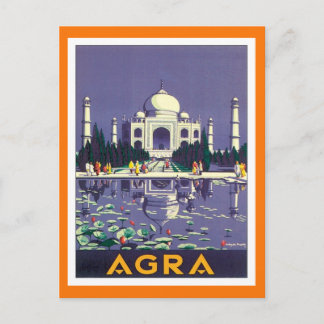 Vintage Agra Taj Mahal India Postcard
