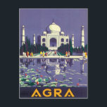 Vintage Agra Taj Mahal India Postcard<br><div class="desc">Agra Taj Mahal India Asia Vintage Travel Art Vintage nostalgic colourful illustrations of old-time elegant hotels and luxurious resorts from around the world. Our collection of artwork visits tourists destinations from Old time travel posters and luggage labels present lush landscapes, soaring city and exotic scenery of worldwide tourist spots Asia...</div>