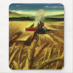 Vintage Agricultural Farm Business, Wheat Farming Mouse Mat