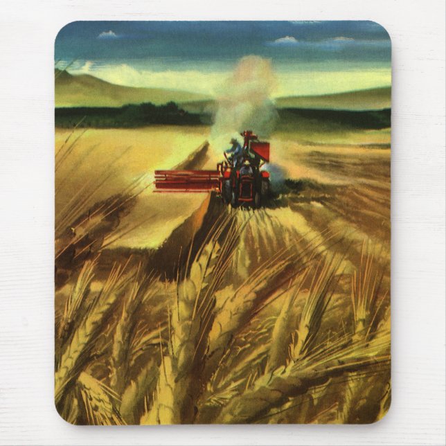 Vintage Agricultural Farm Business, Wheat Farming Mouse Mat (Front)