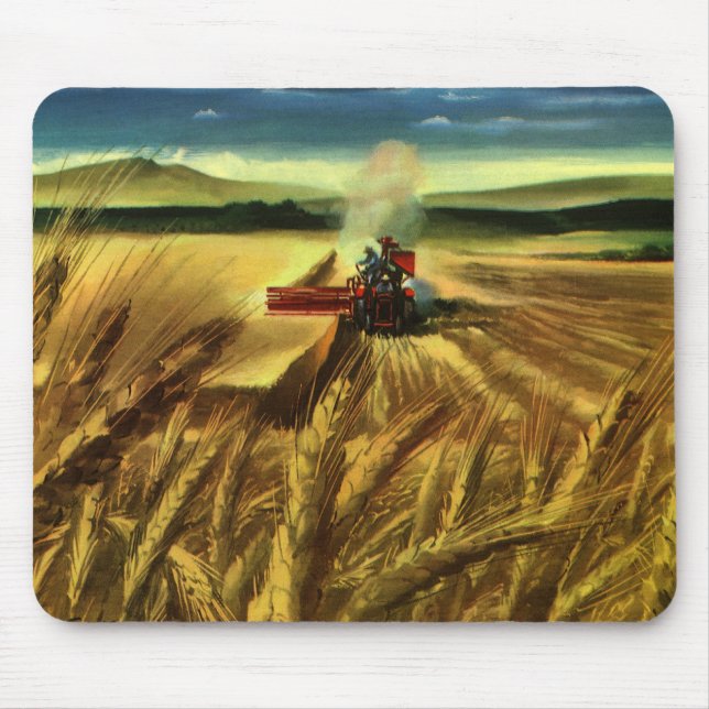 Vintage Agricultural Farm Business, Wheat Farming Mouse Mat (Front)