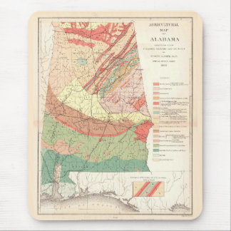 Vintage Agricultural Map of Alabama (1882) Mouse Mat