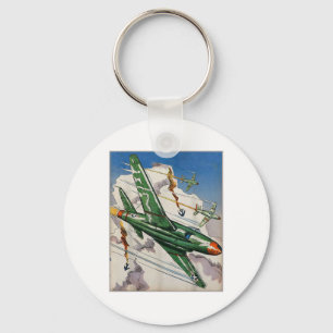 Vintage Air Force Us Jet Fighter Usa War Aviation Key Ring
