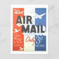 Vintage Air Mail Postal Advertising Postcard