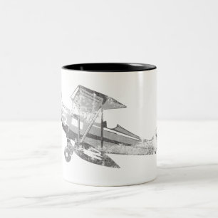 vintage air plane Two-Tone coffee mug