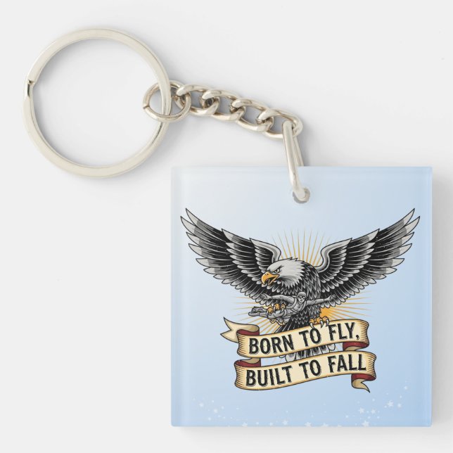 Vintage Airborne Freefall Skydive Eagle Key Ring (Front)