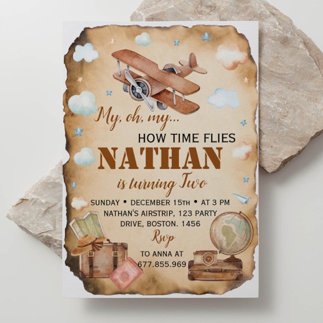 Vintage Aircraft Birthday Invitation (Creator Uploaded)