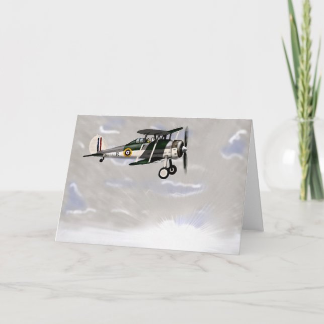 Vintage Aircraft Blank Greetings Card (Front)