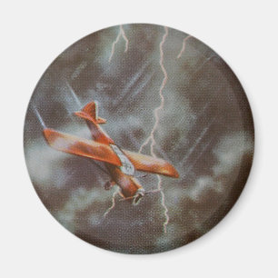Vintage Aircraft Button Badge Magnet