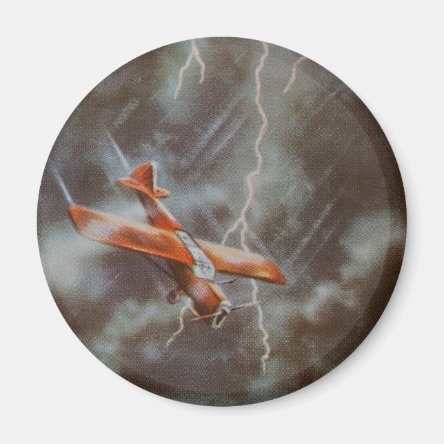 Vintage Aircraft Button Badge Magnet (Front)