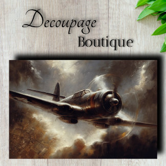 Vintage Aircraft Decoupage Tissue Paper