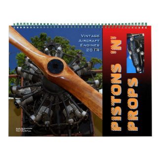 Vintage  Aircraft  Engines Huge 2014 Calendar