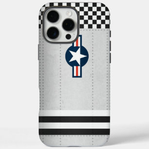 Vintage Aircraft Fuselage Rivet Metal Chequered iPhone 16 Pro Max Case