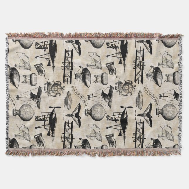 Vintage Aircraft ID913 Throw Blanket (Front)