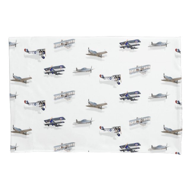 Vintage Aircraft in Flight Pillowcase (Front)