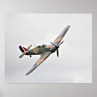 Vintage aircraft military fighter plane ww2 poster