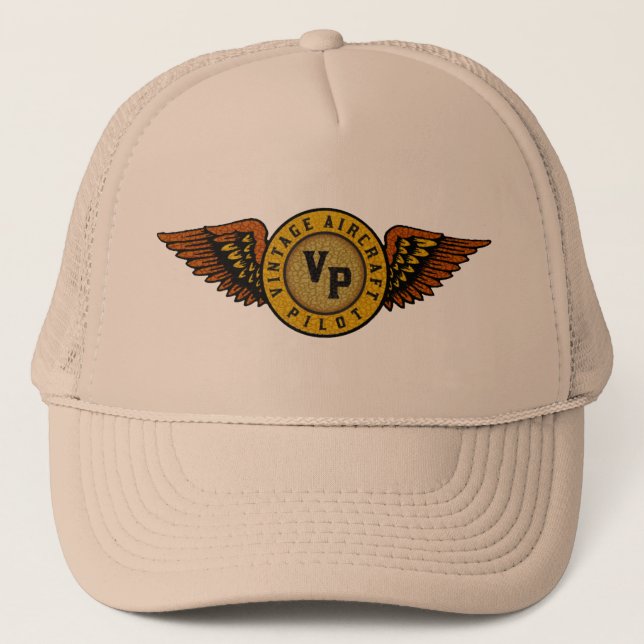 Vintage aircraft pilot trucker hat (Front)