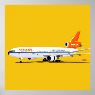 Vintage Aircraft Poster - Viasa DC-10 -