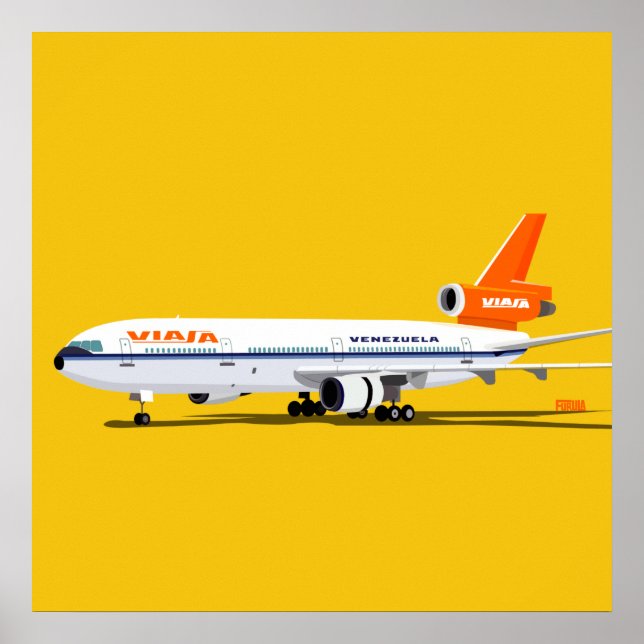 Vintage Aircraft Poster - Viasa DC-10 - (Front)