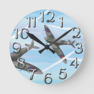 Vintage Aircraft Round Clock