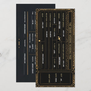 Vintage Airline Boarding Pass Destination Wedding Save The Date