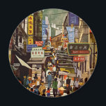 Vintage Airline Hong Kong China Travel Magnet<br><div class="desc">A busy street in Hong Kong.</div>