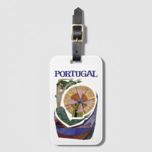 Vintage Airline Portugal Travel Luggage Tag