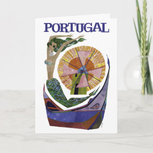 Vintage Airline Portugal Travel Postcard