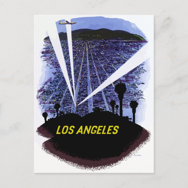 Vintage Airline Travel Los Angeles Postcard (Front)