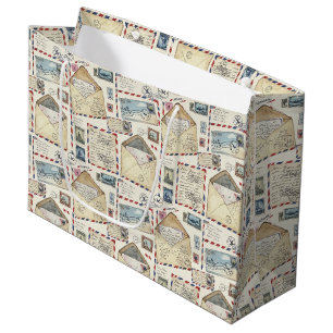 Vintage Airmail Adventure (2) Large Gift Bag