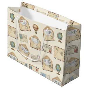 Vintage Airmail Adventure (4) Large Gift Bag