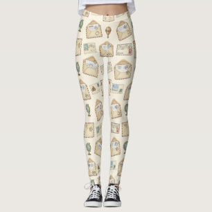 Vintage Airmail Adventure (4) Leggings