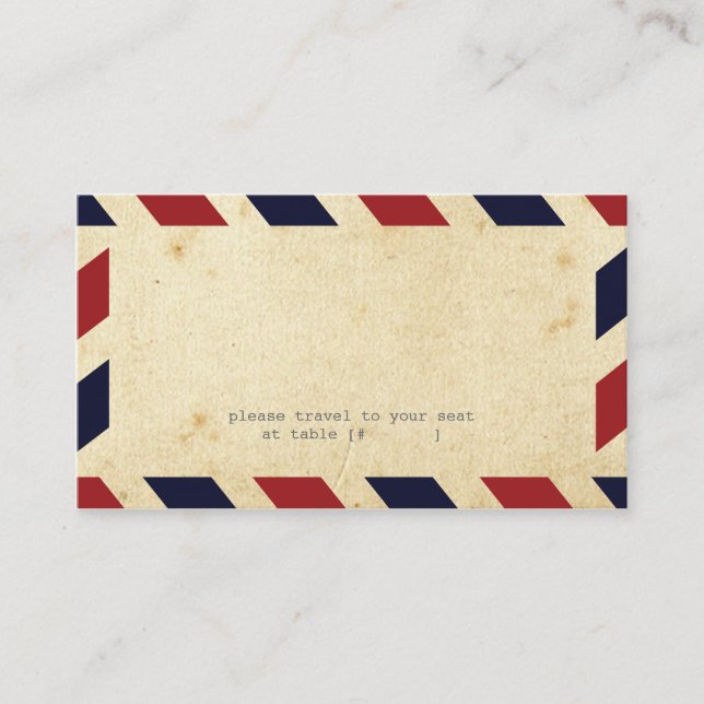 Vintage Airmail Escort Card (Front)