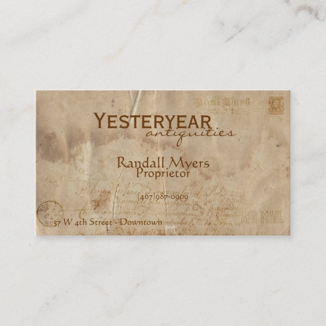 Vintage Airmail II Business Card (Front)