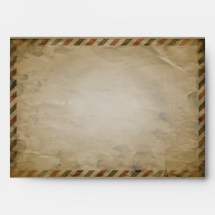 Vintage Airmail Red Damask A7 Envelopes