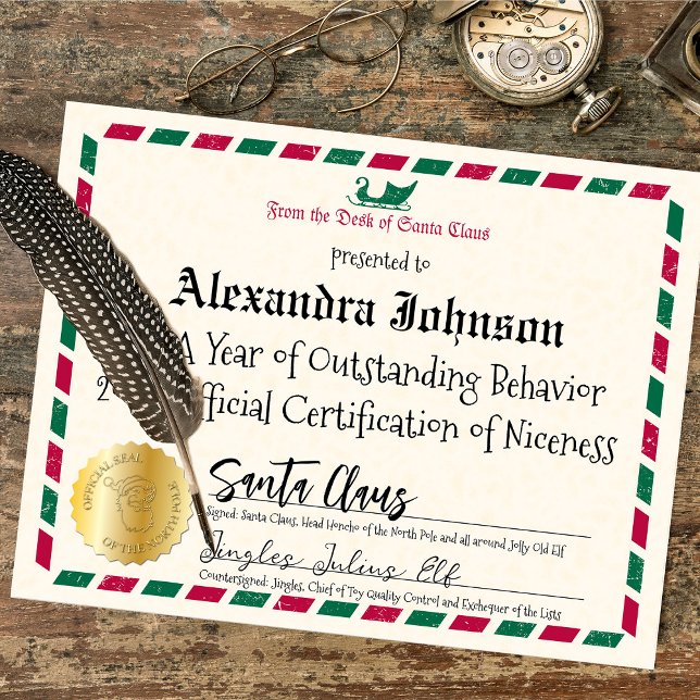 Vintage Airmail Santa Claus Nice Certificate (Creator Uploaded)