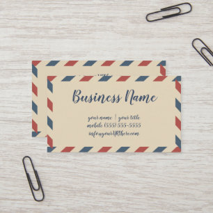 Vintage Airmail Stripes, Travel Industry Business Card