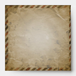 Vintage Airmail with Aged Paper Lining Square Envelopes