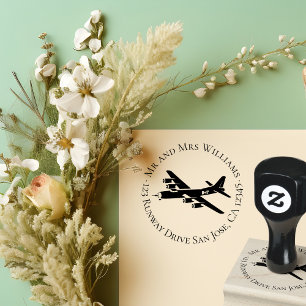 Vintage Airplane B-17 Flying Fortress Aviation Rubber Stamp