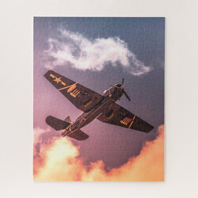 Vintage Airplane Beautiful Sky Jigsaw Puzzle (Vertical)