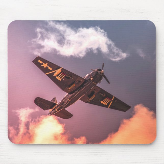 Vintage Airplane Beautiful Sky Mouse Mat (Front)