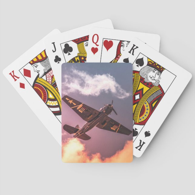 Vintage Airplane Beautiful Sky Playing Cards (Back)