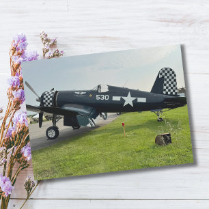 Vintage Airplane FG-1D Corsair Aviation Birthday Postcard