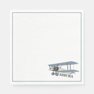 Vintage airplane napkin