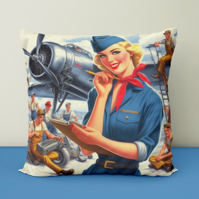 Vintage Airplane Pin-up Cushion (Creator Uploaded)