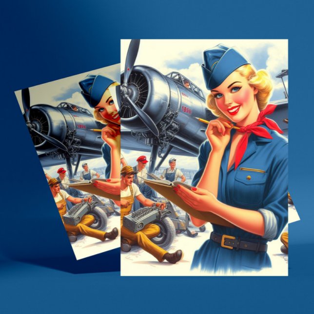 Vintage Airplane Pin-up Postcard (Creator Uploaded)