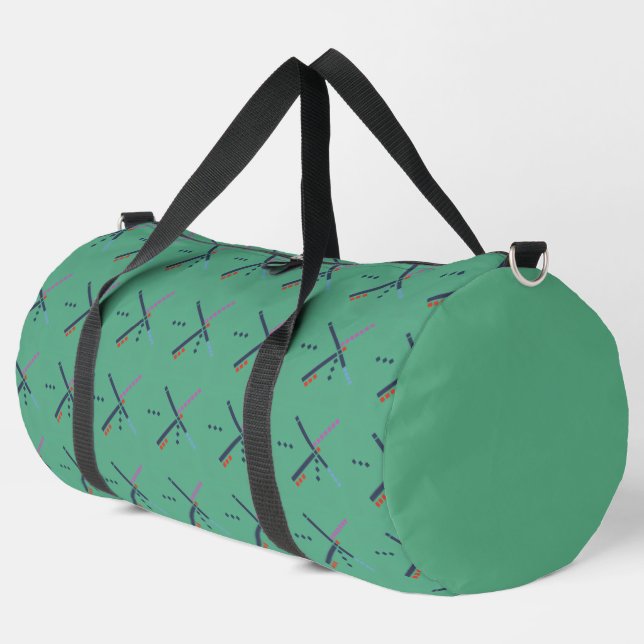 Vintage Airport Carpet Pattern Duffle Bag (Left Corner)