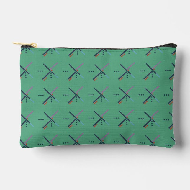 Vintage Airport Carpet Pattern Travel Pouch (Front)