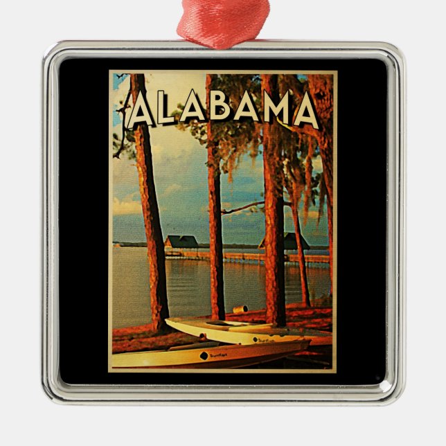 Vintage Alabama Metal Tree Decoration (Front)